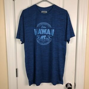 Mens Short Sleeve T-shirt Aloha Hawaii Graphic Blue Size XL Gorpcore Athleisure‎